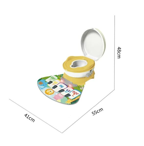 Olita cu reductor detasabil si covor muzical tip pian galbena